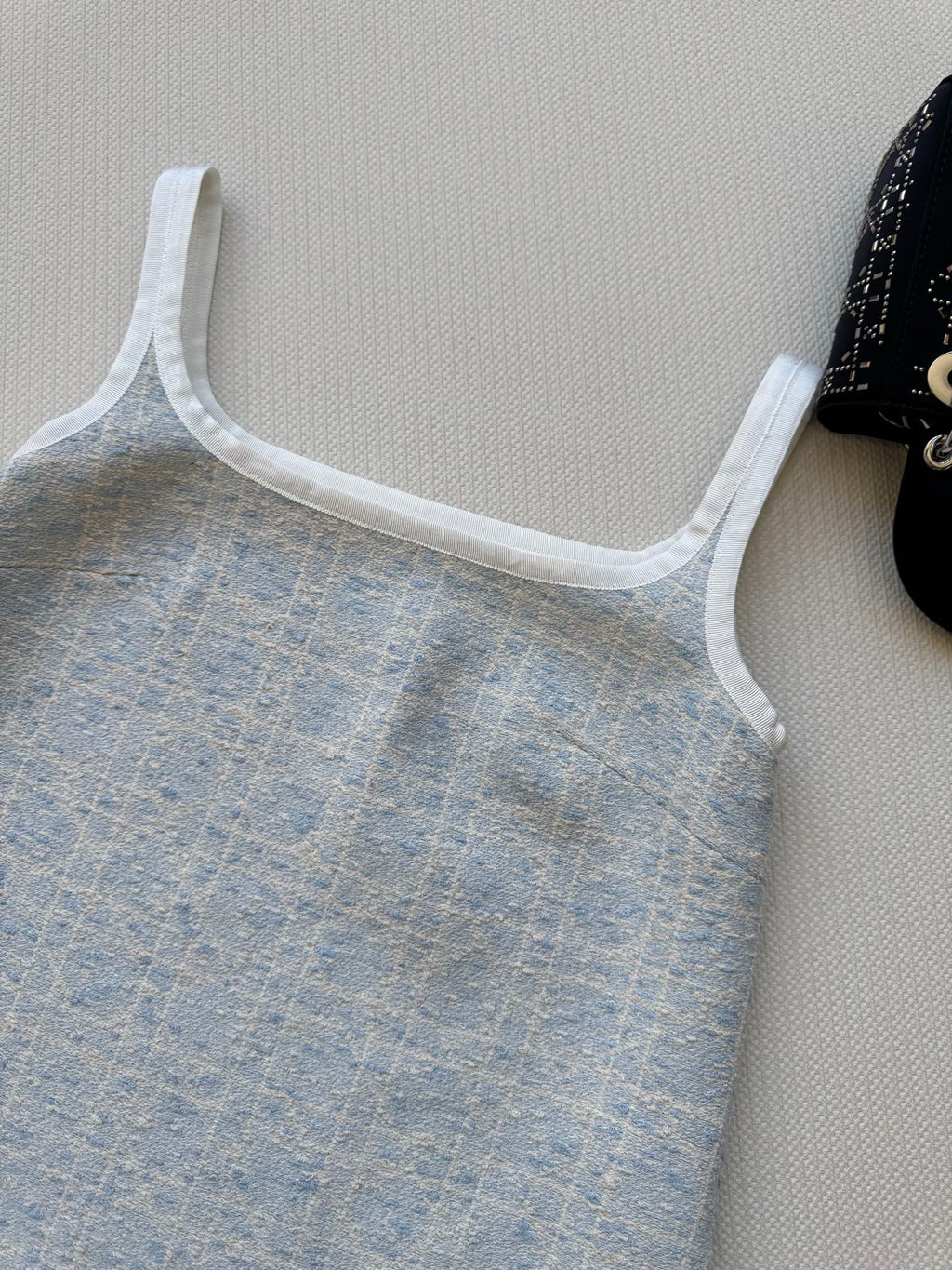 New limited edition glacier blue Princess Diana rattan check slip dress.