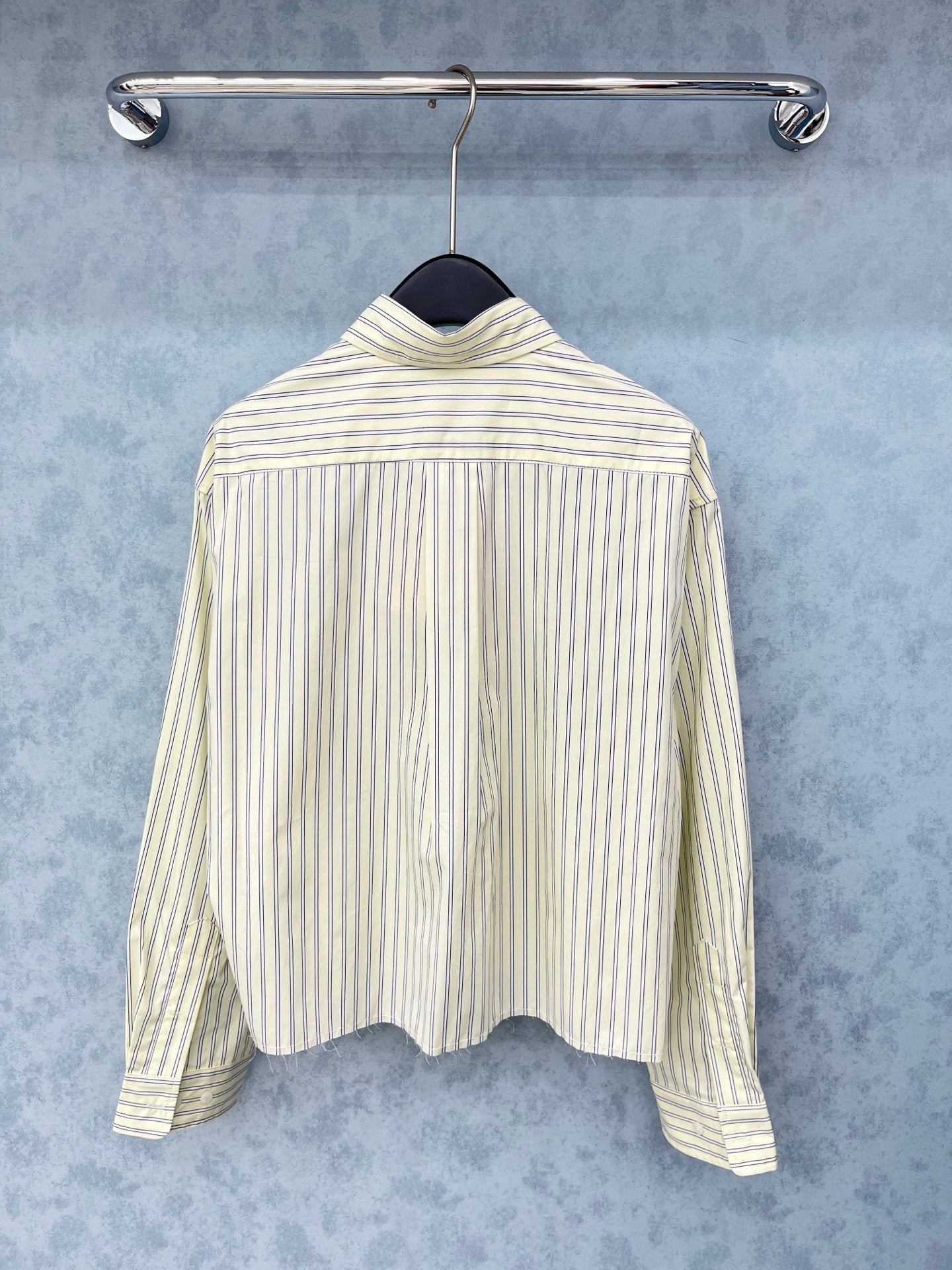 Trending Striped Collared Embroidered Short Shirt