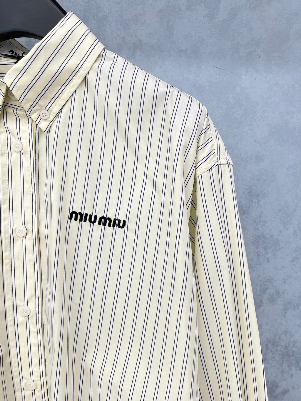 Trending Striped Collared Embroidered Short Shirt