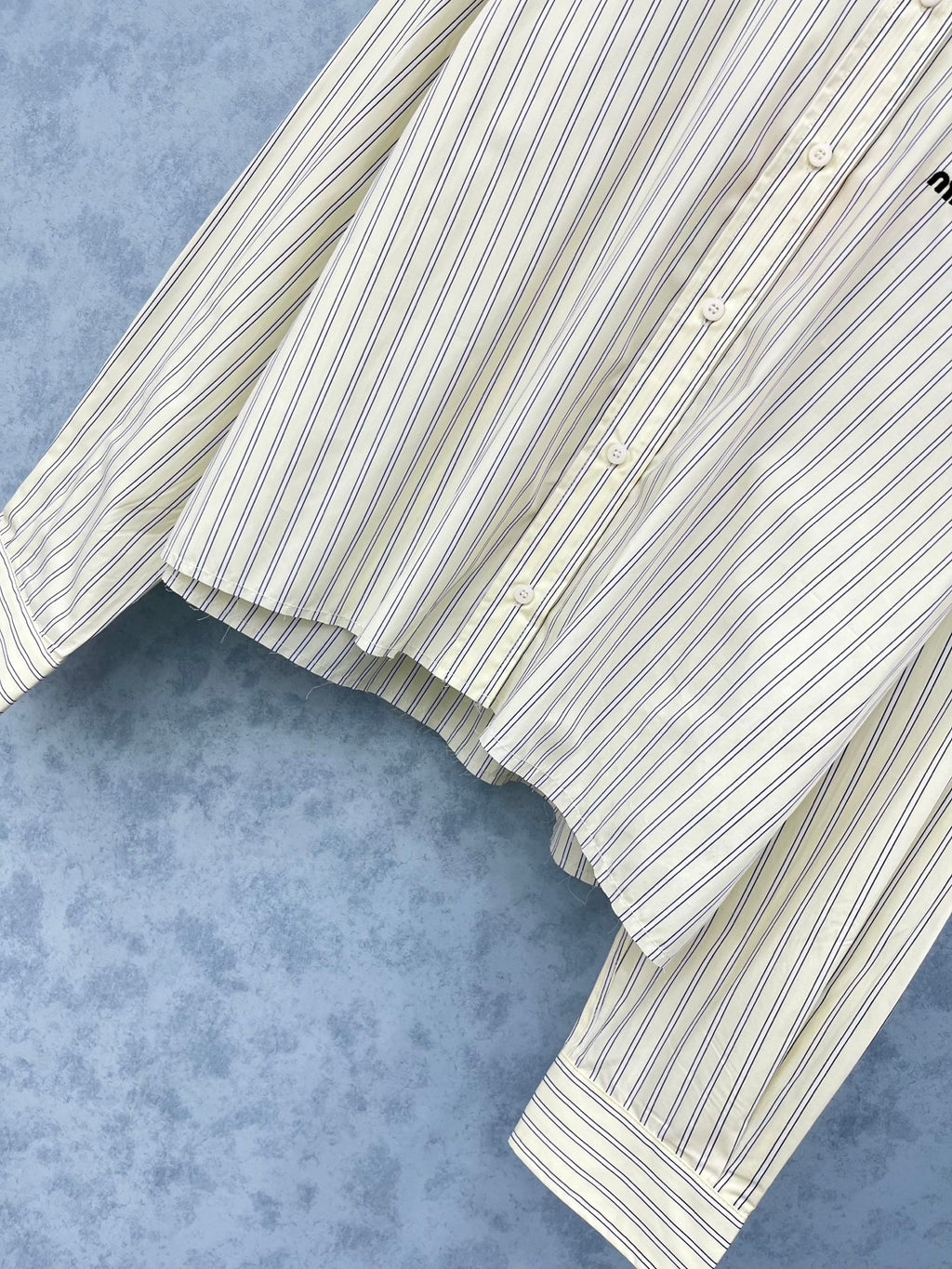 Trending Striped Collared Embroidered Short Shirt