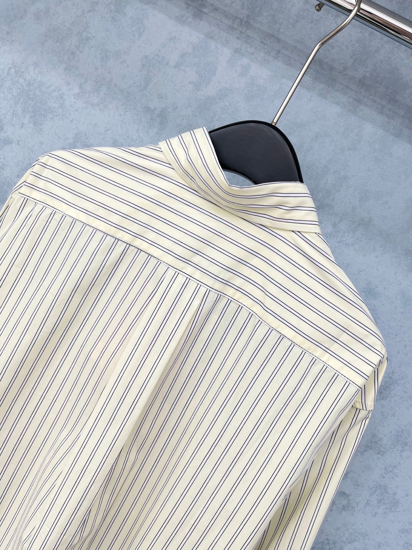 Trending Striped Collared Embroidered Short Shirt