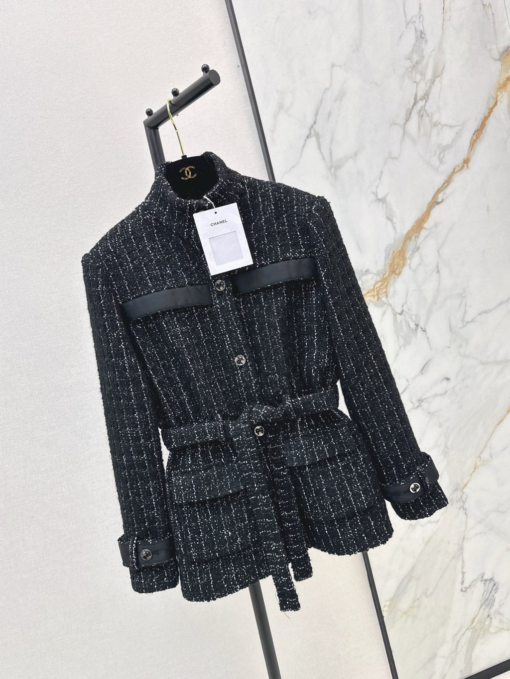 Latest Fall/Winter Stand Collar Tweed Coat