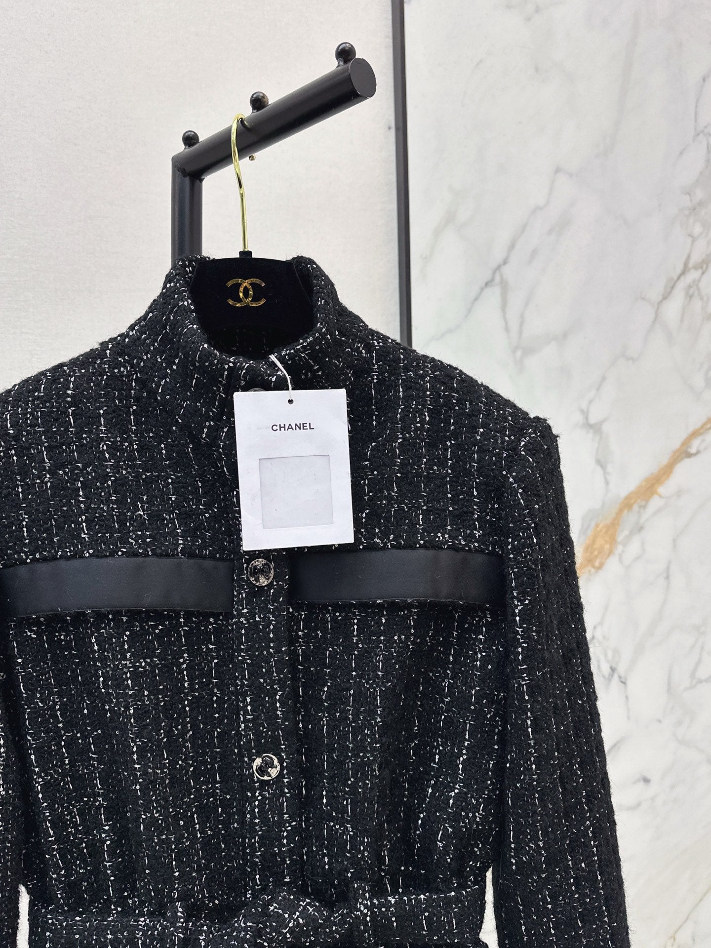 Latest Fall/Winter Stand Collar Tweed Coat