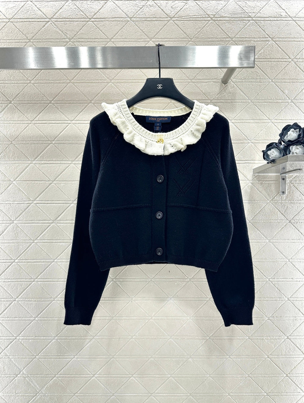 Lace Collar Knit Cardigan