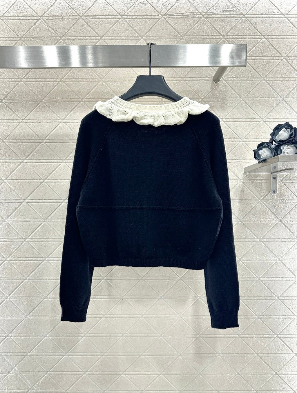 Lace Collar Knit Cardigan