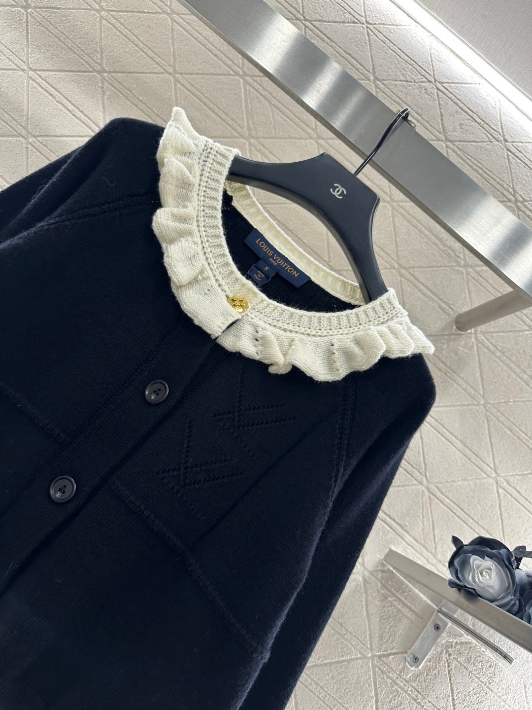 Lace Collar Knit Cardigan