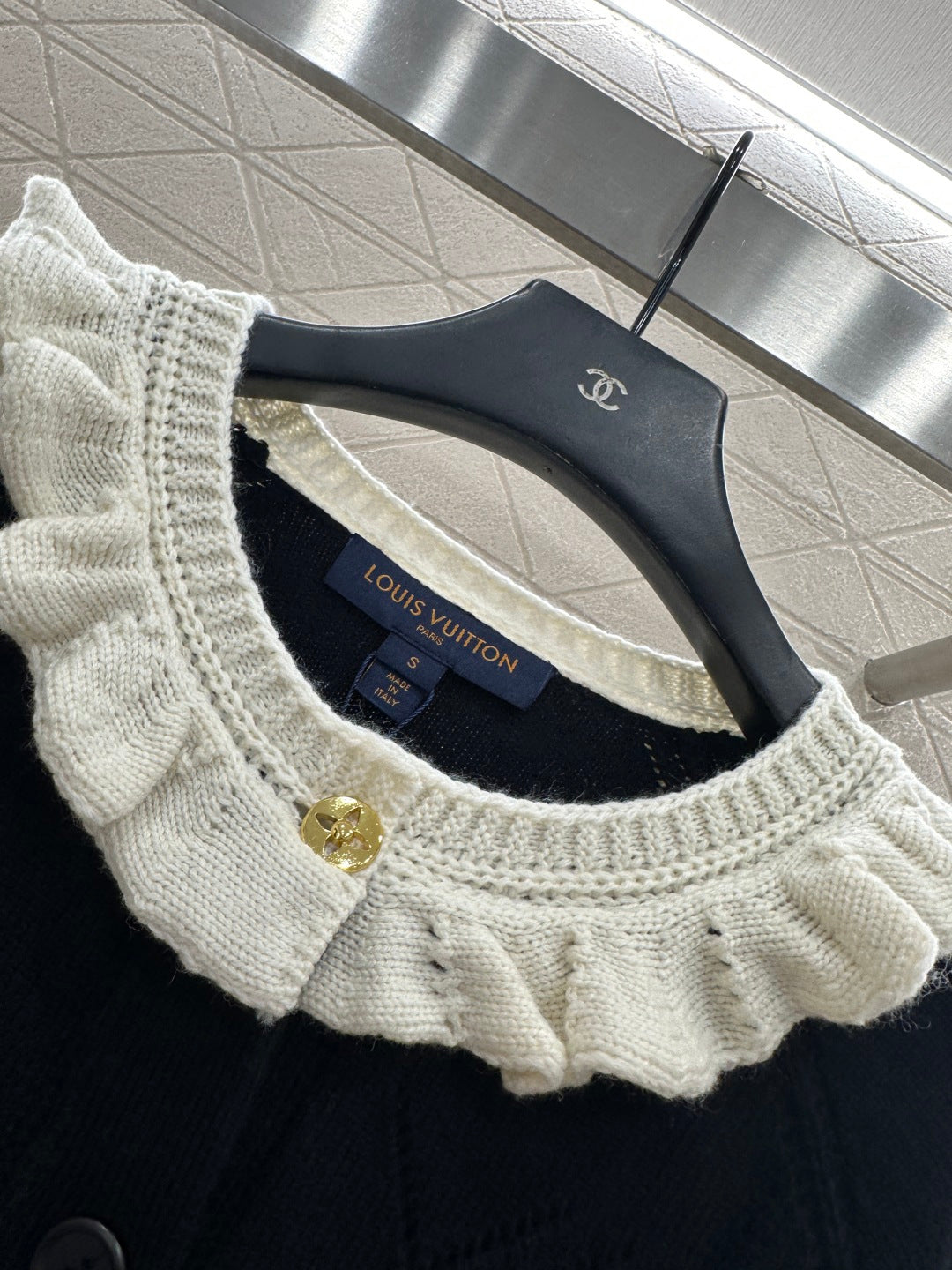Lace Collar Knit Cardigan