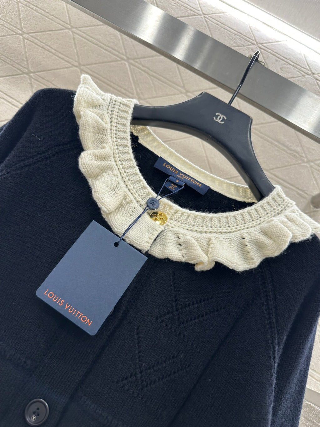 Lace Collar Knit Cardigan