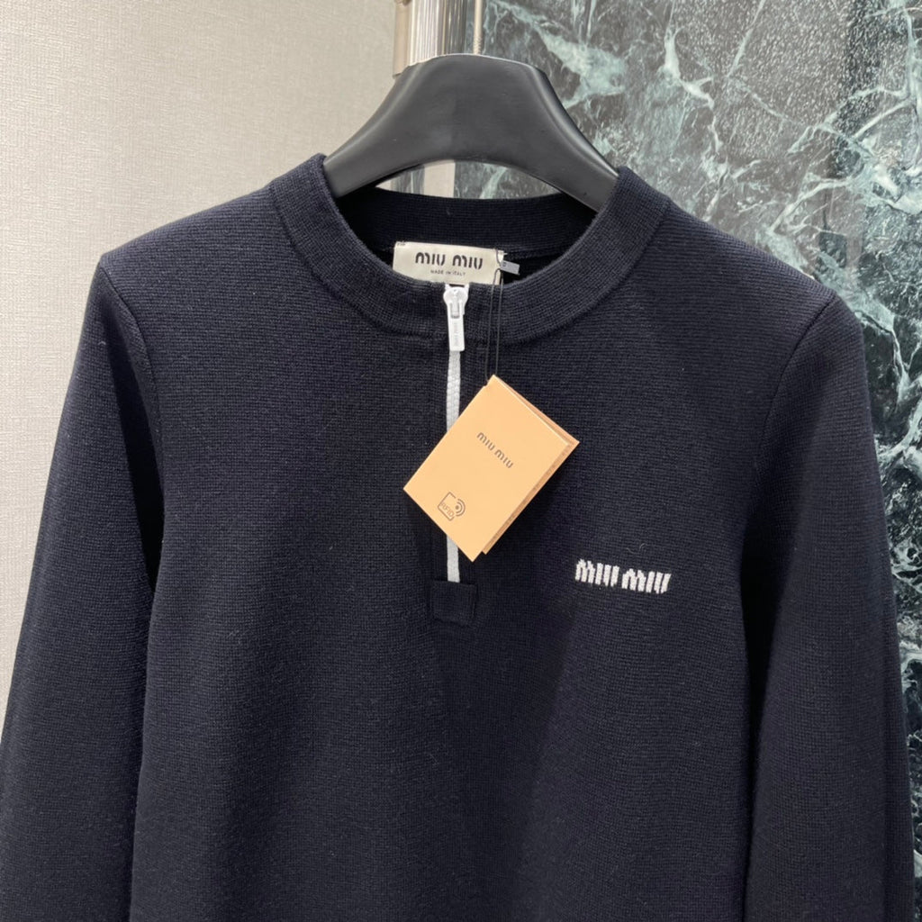 Logo Half-Zip Knit Sweater