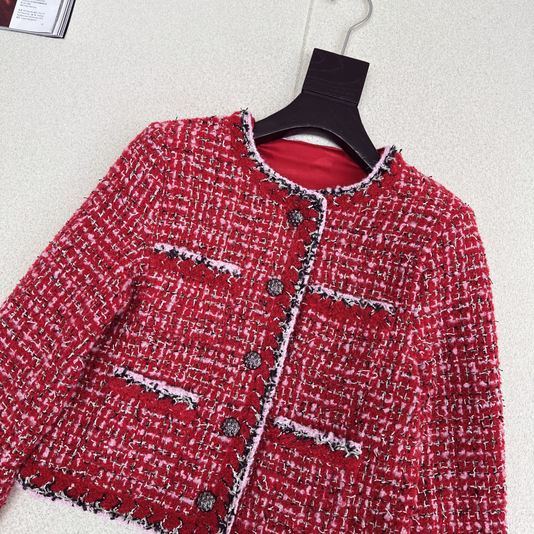Latest Autumn/Winter Chanel-inspired Four-Pocket Woven Jacket