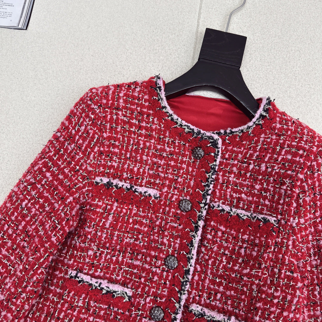 Latest Autumn/Winter Chanel-inspired Four-Pocket Woven Jacket