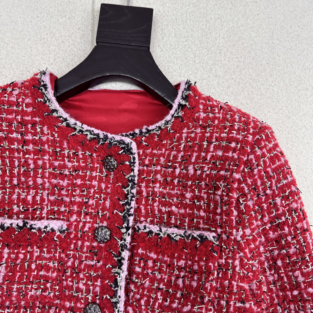 Latest Autumn/Winter Chanel-inspired Four-Pocket Woven Jacket