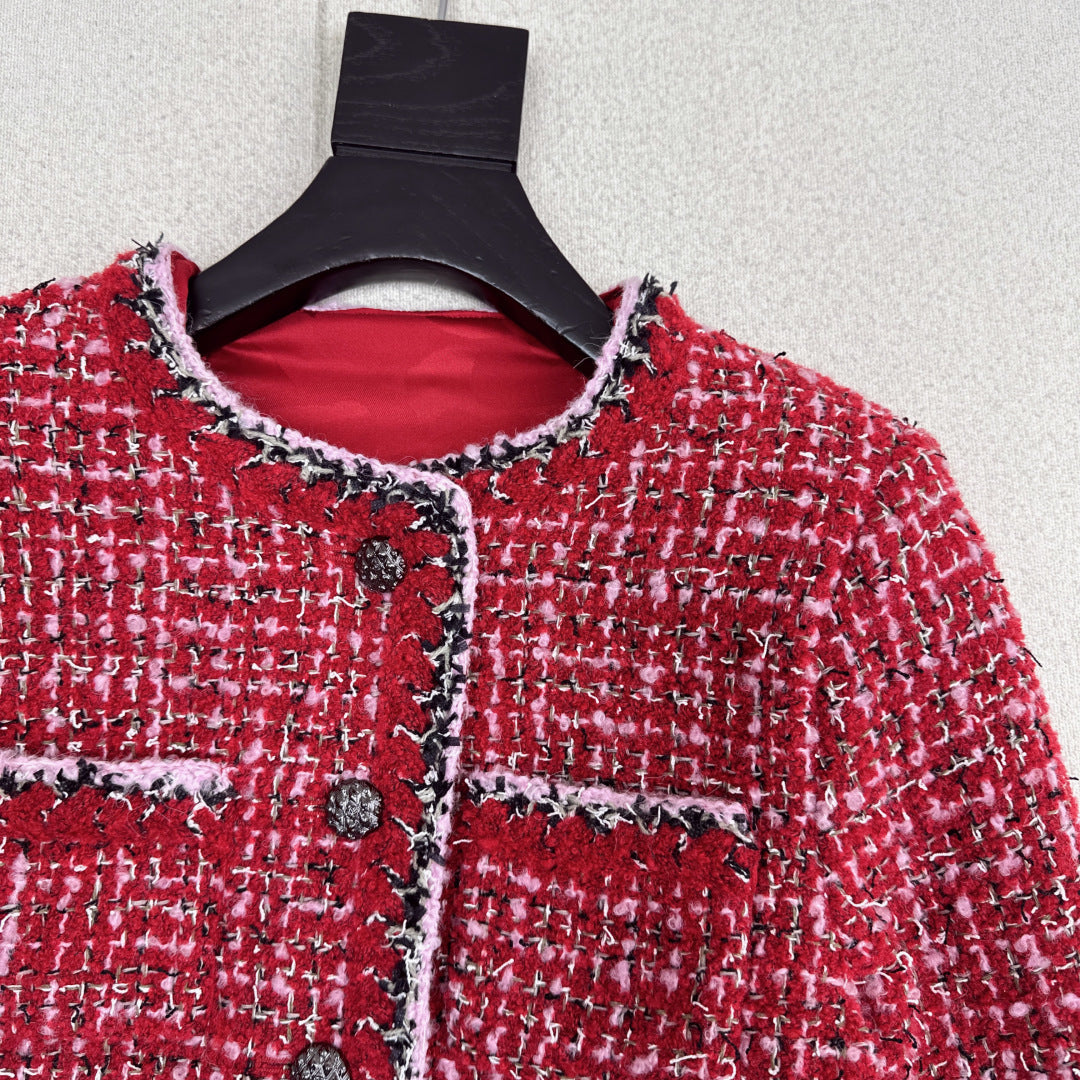 Latest Autumn/Winter Chanel-inspired Four-Pocket Woven Jacket