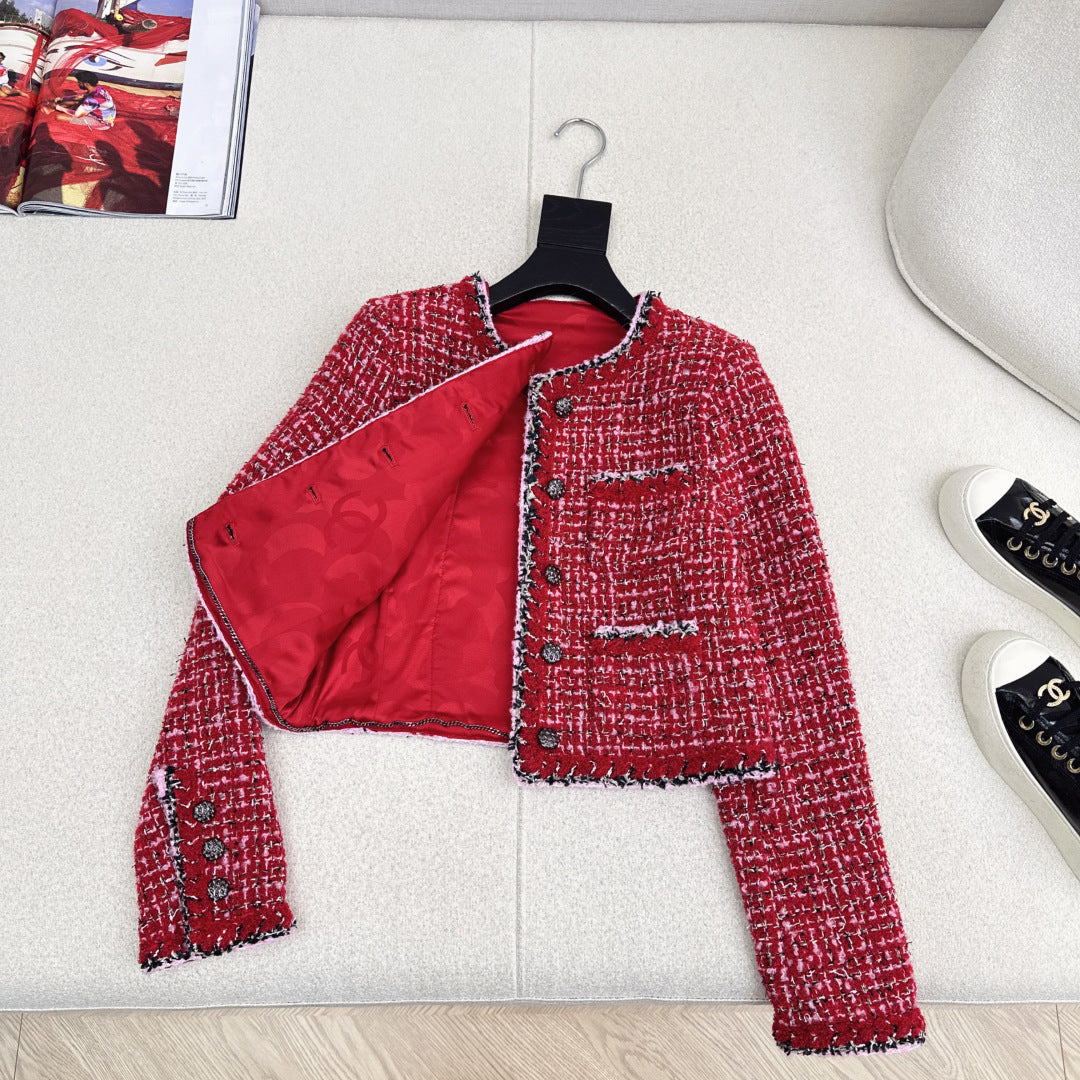 Latest Autumn/Winter Chanel-inspired Four-Pocket Woven Jacket