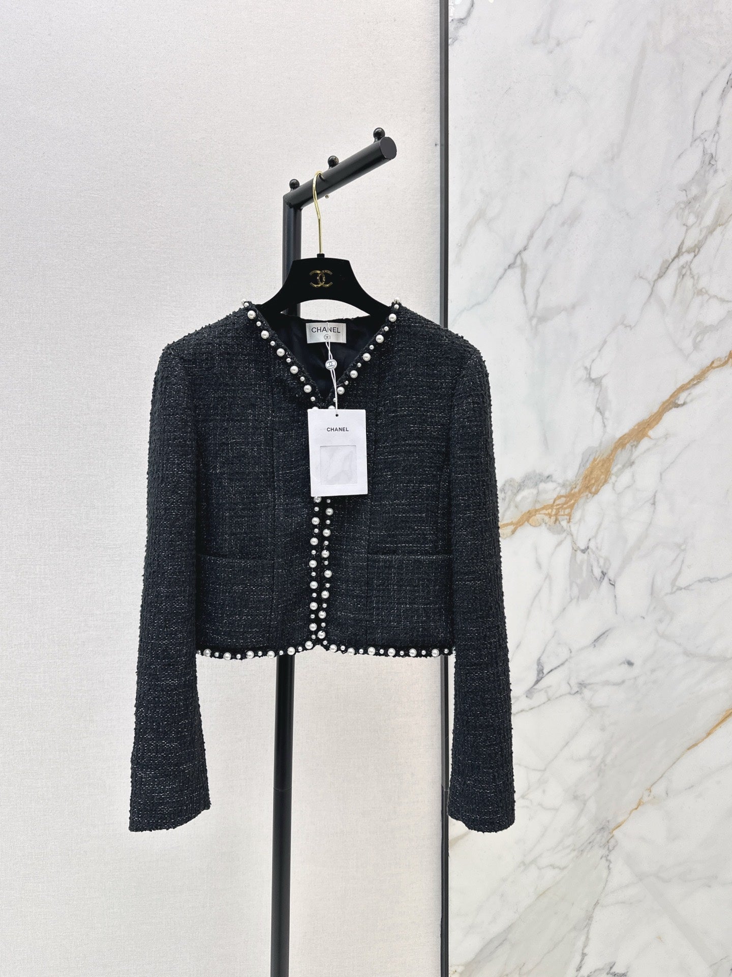 Latest Autumn/Winter Heavy-Duty Beaded Tweed Coat