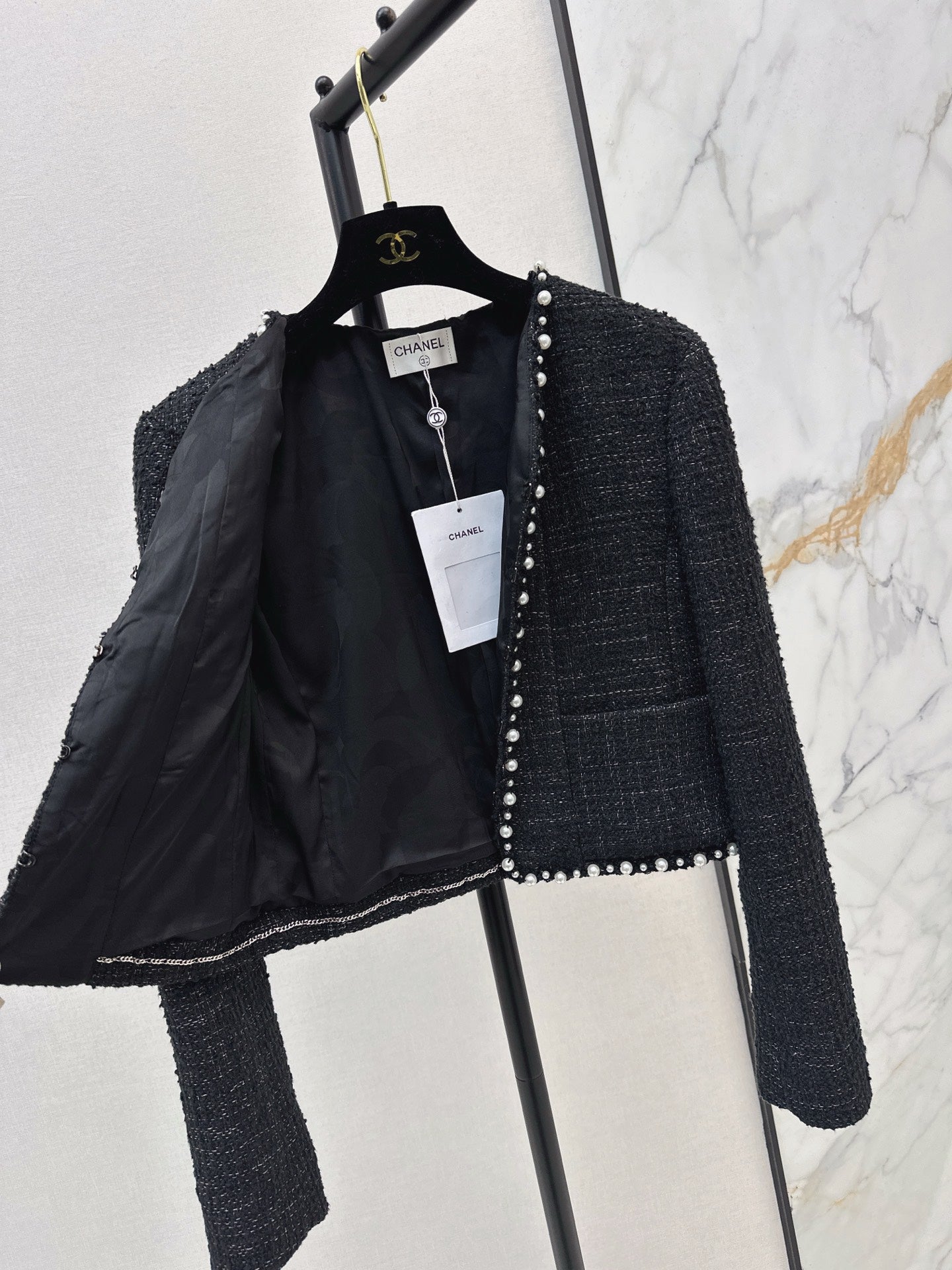 Latest Autumn/Winter Heavy-Duty Beaded Tweed Coat