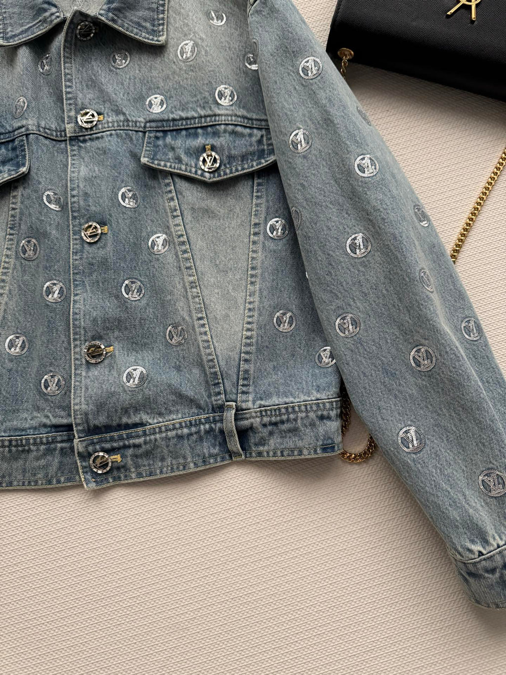 New sequined denim jacket