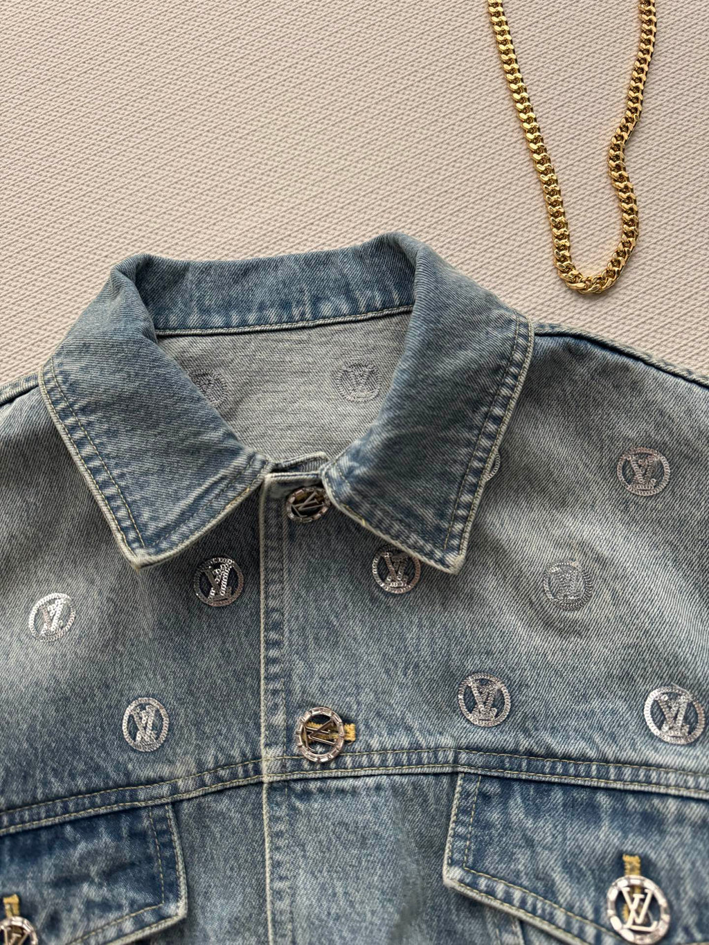 New sequined denim jacket