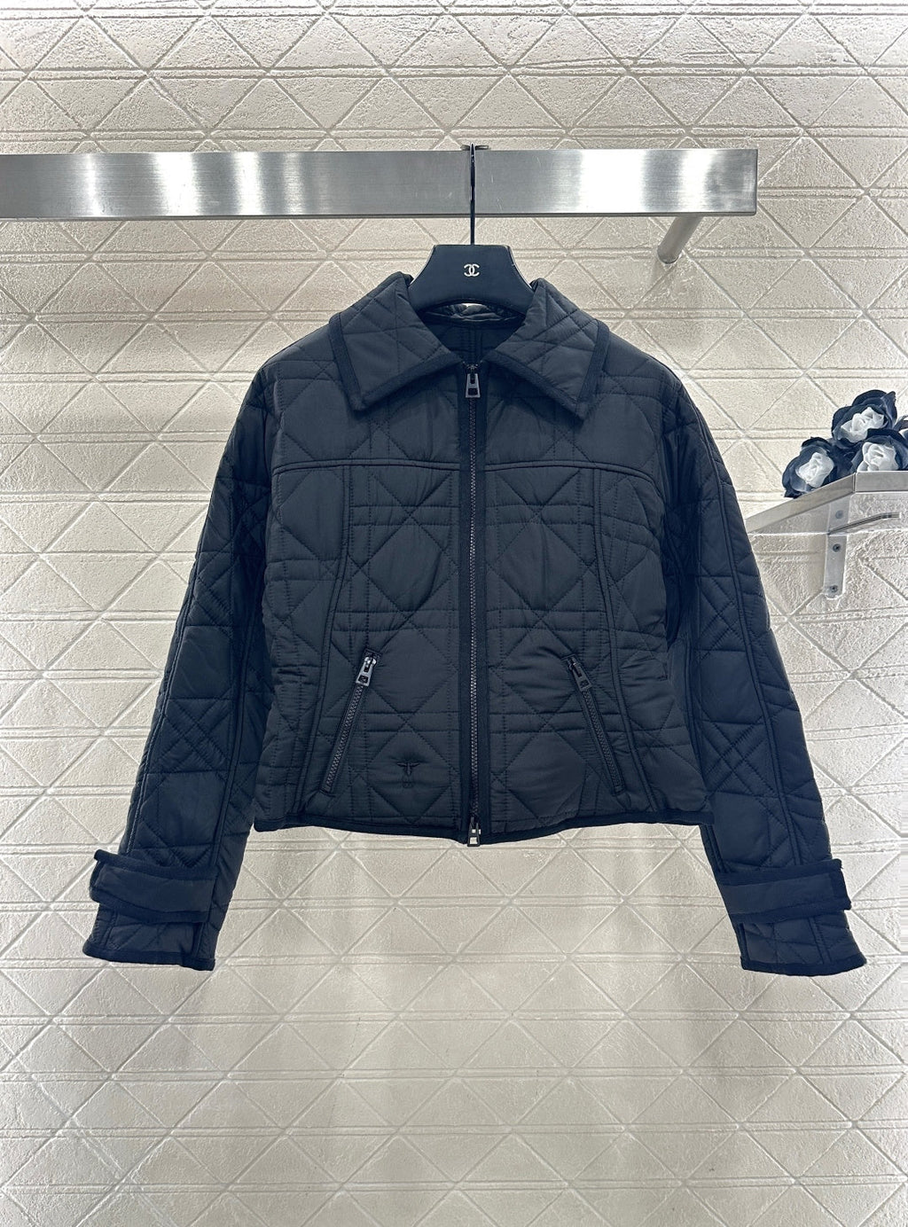 Lapel Cannage Pattern Cotton-padded Jacket