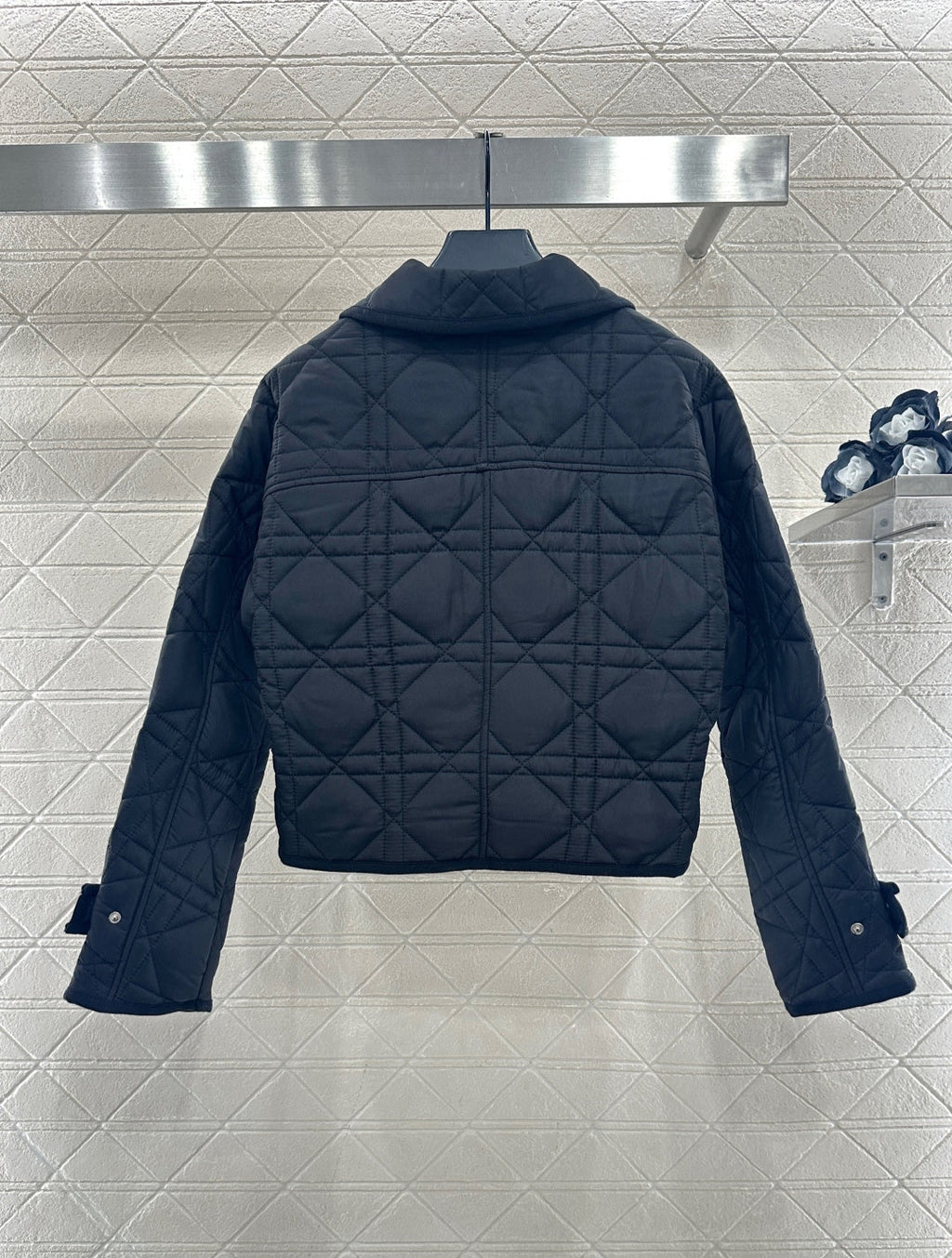 Lapel Cannage Pattern Cotton-padded Jacket
