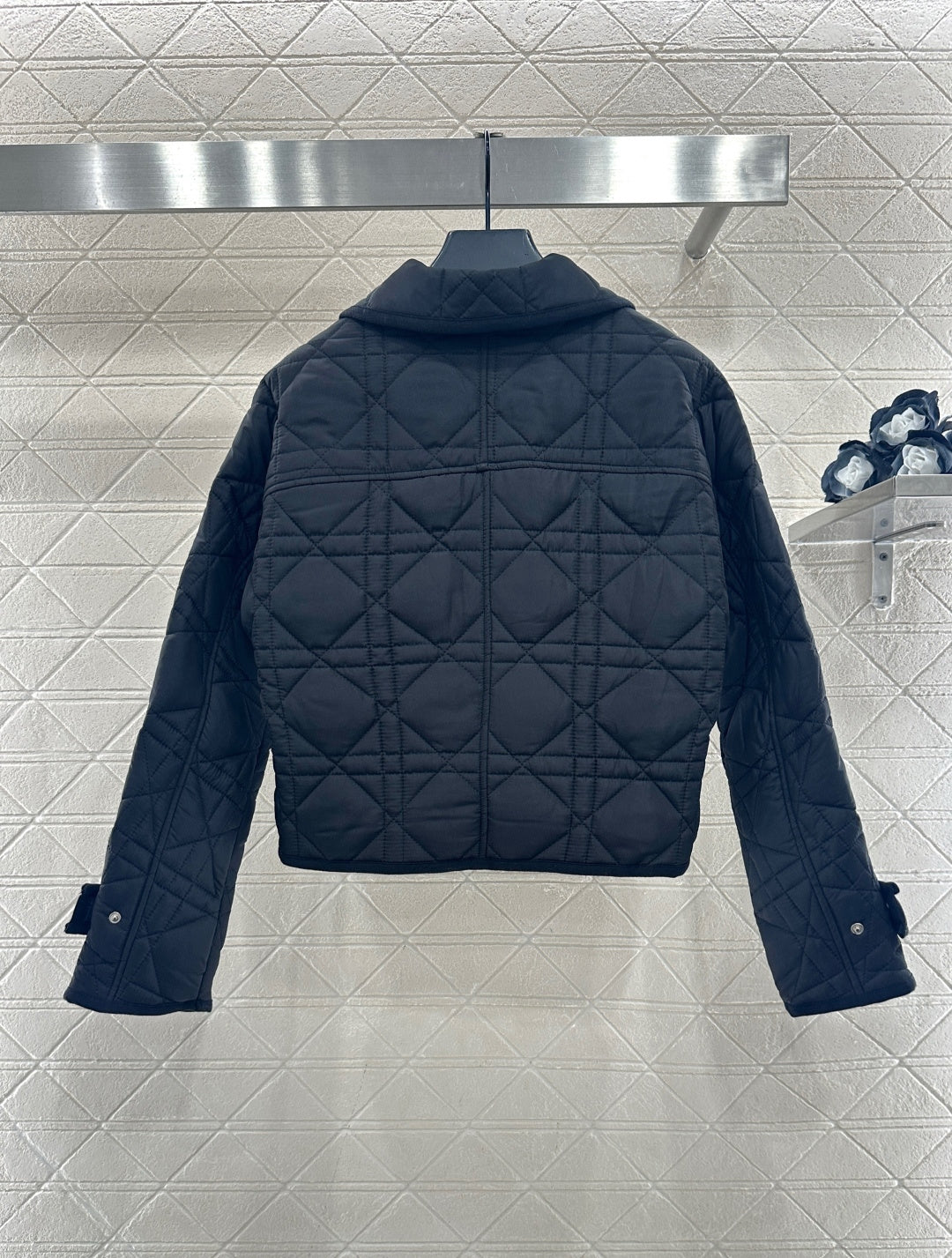 Lapel Cannage Pattern Cotton-padded Jacket