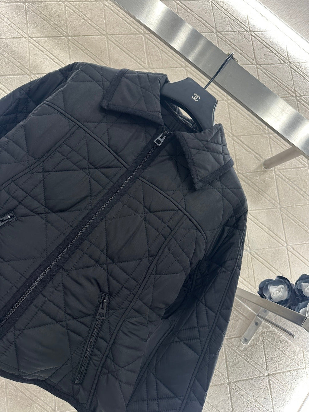 Lapel Cannage Pattern Cotton-padded Jacket