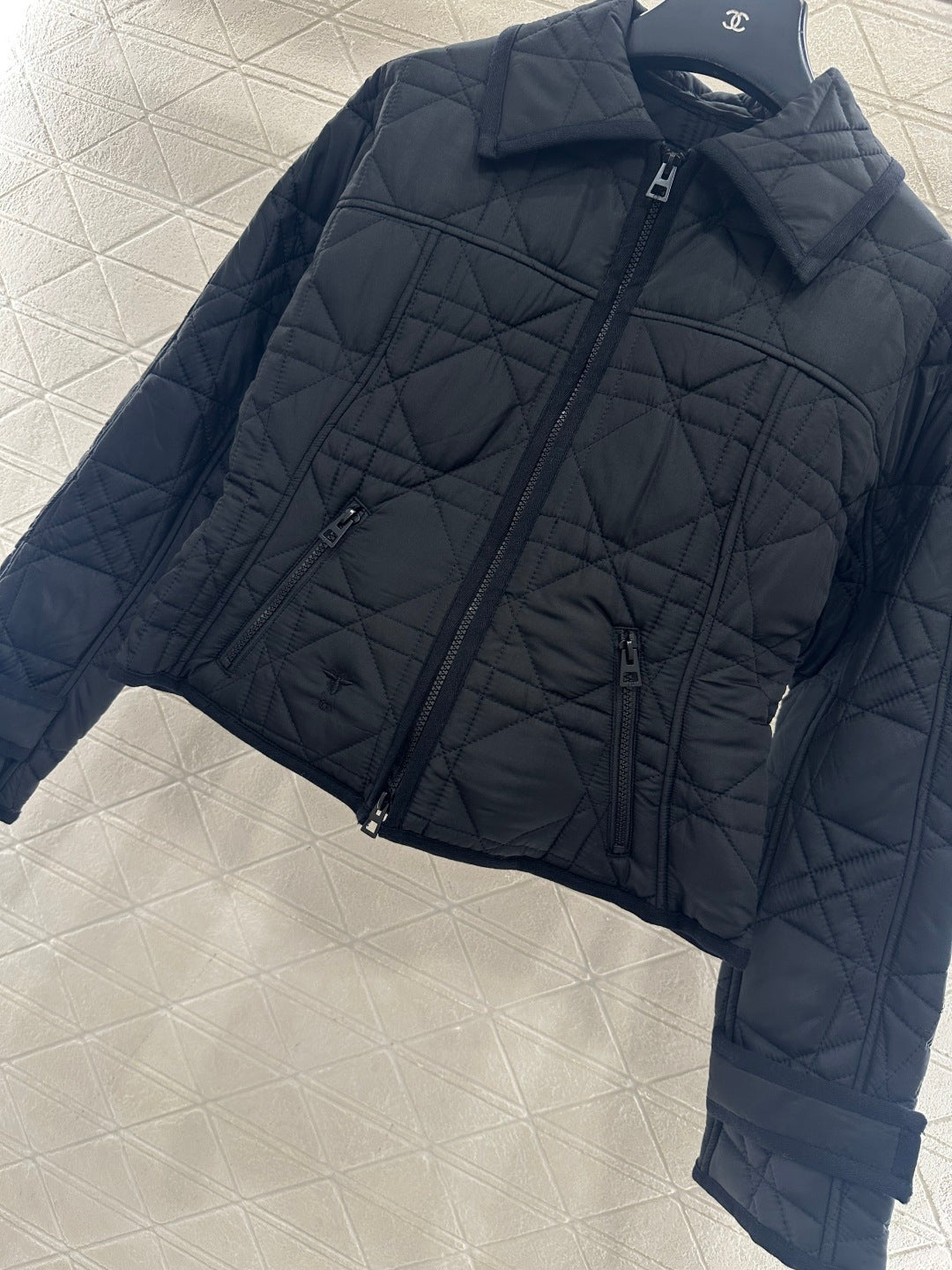 Lapel Cannage Pattern Cotton-padded Jacket