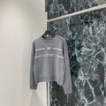 Embroidered jacquard logo top
