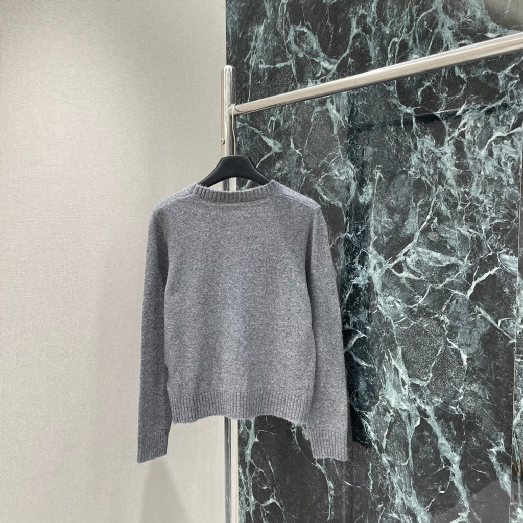 Embroidered jacquard logo top