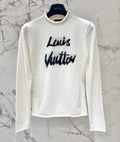 Letter-print Jacquard Cashmere Knit Sweater