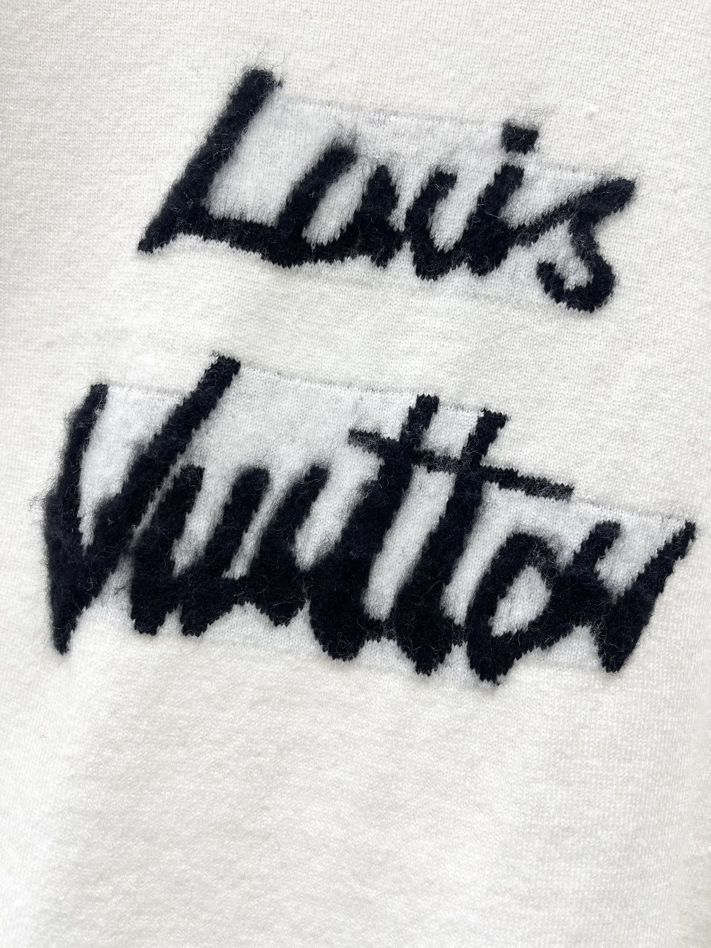 Letter-print Jacquard Cashmere Knit Sweater