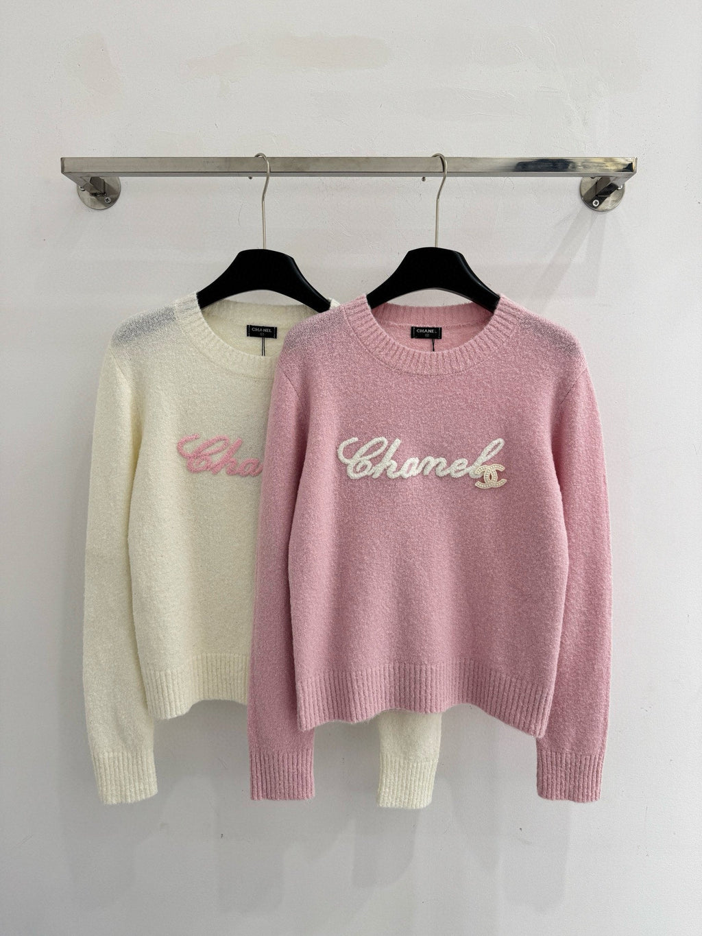 Letter Embroidered Crew Neck Sweater
