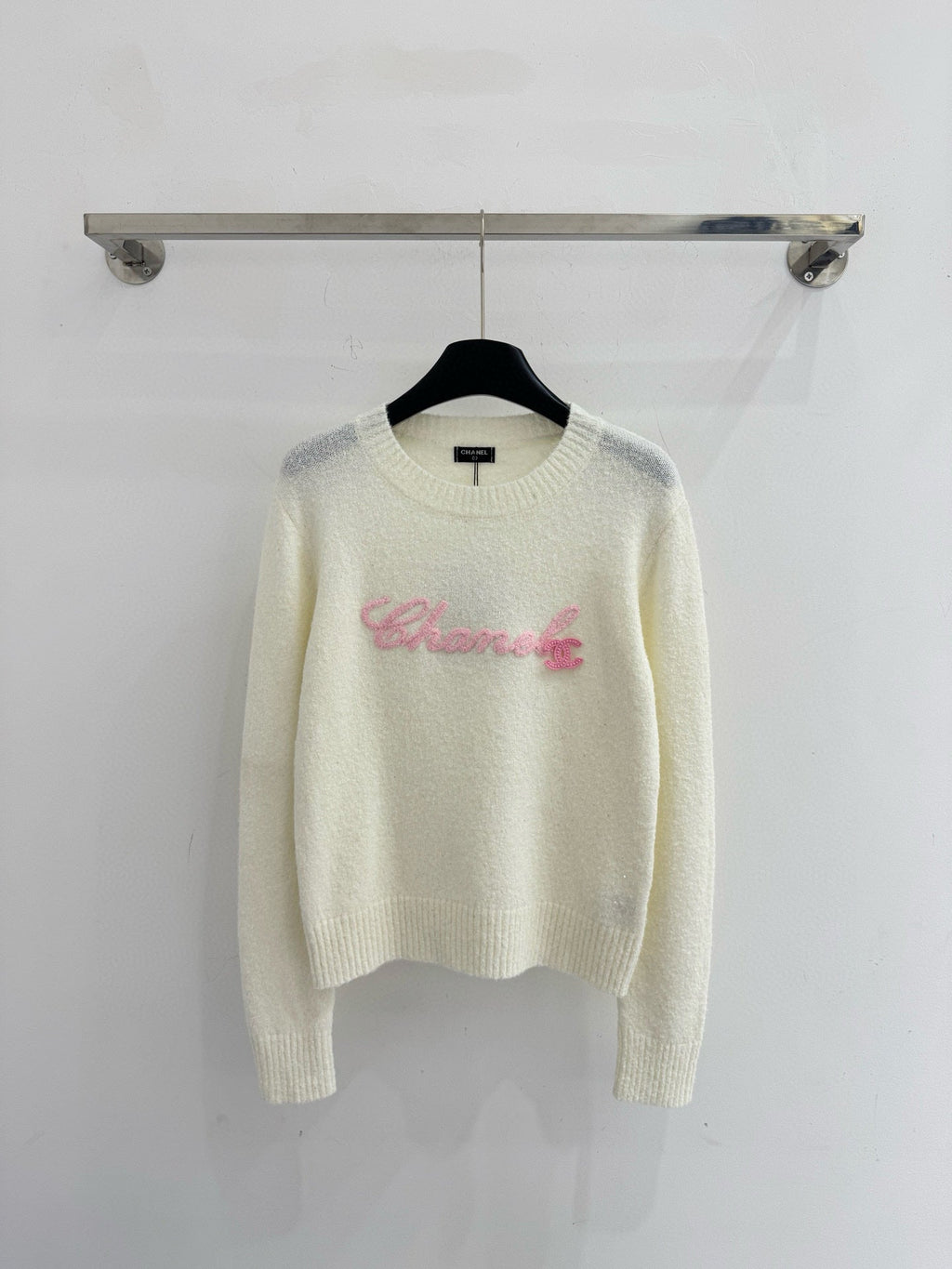Letter Embroidered Crew Neck Sweater