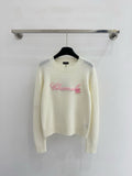 Letter Embroidered Crew Neck Sweater