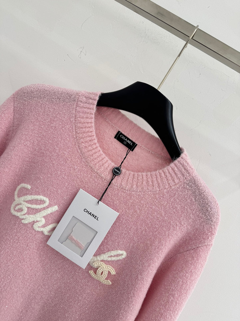 Letter Embroidered Crew Neck Sweater