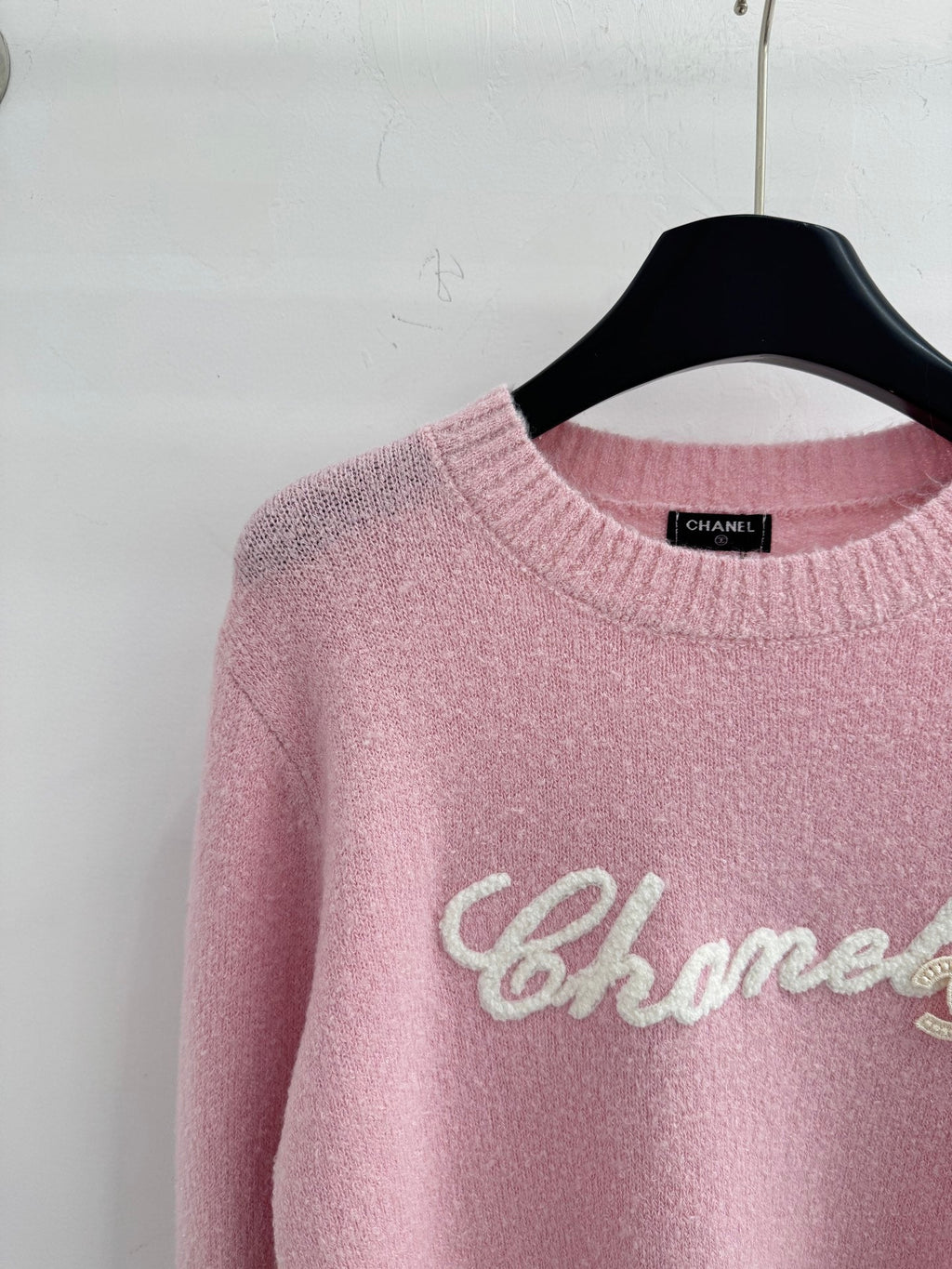 Letter Embroidered Crew Neck Sweater