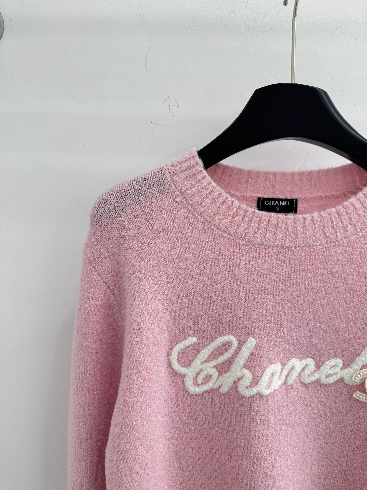 Letter Embroidered Crew Neck Sweater