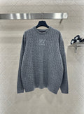 3D Letter Pullover Sweater