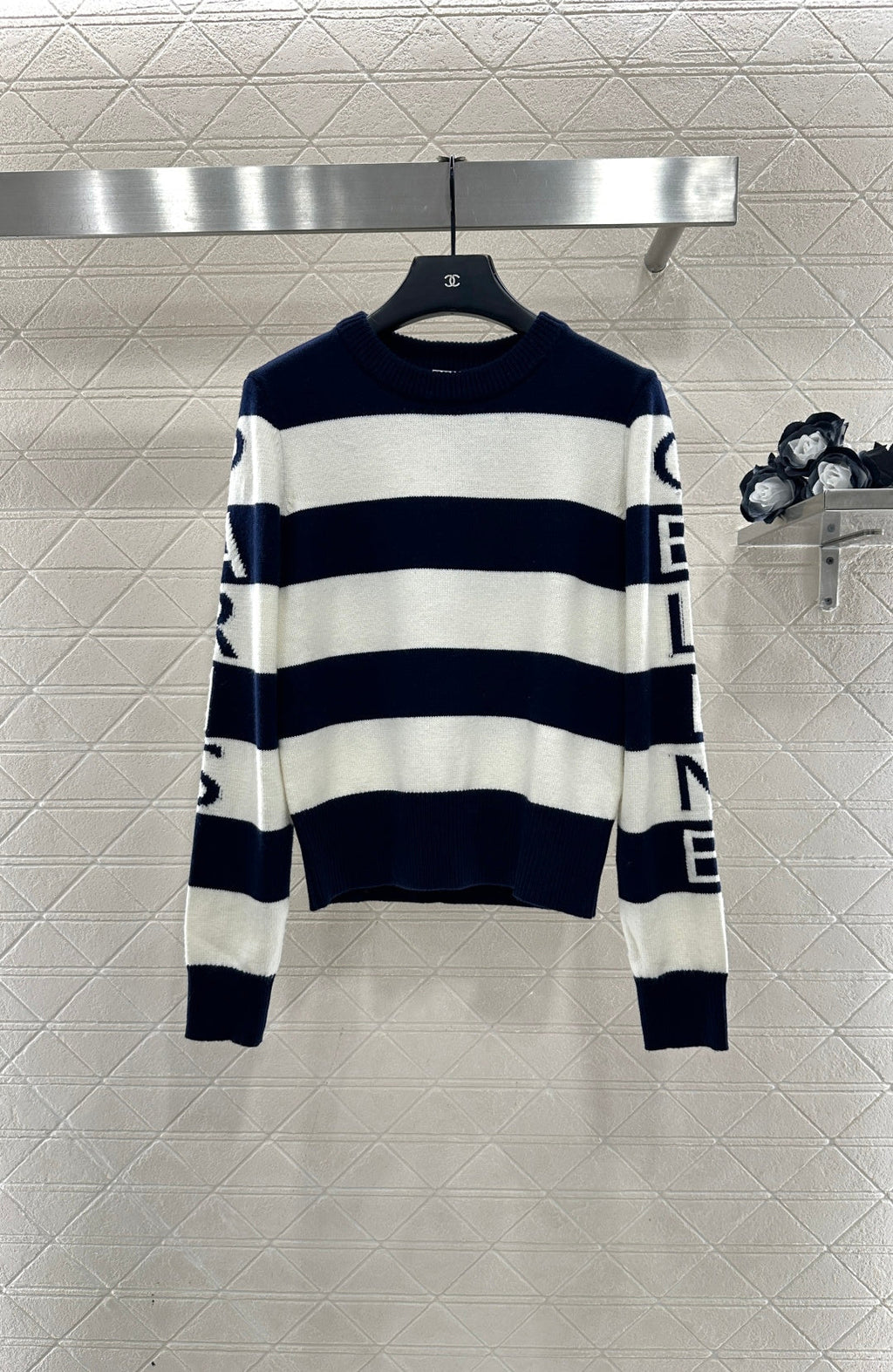 Striped Letter Knit Sweater