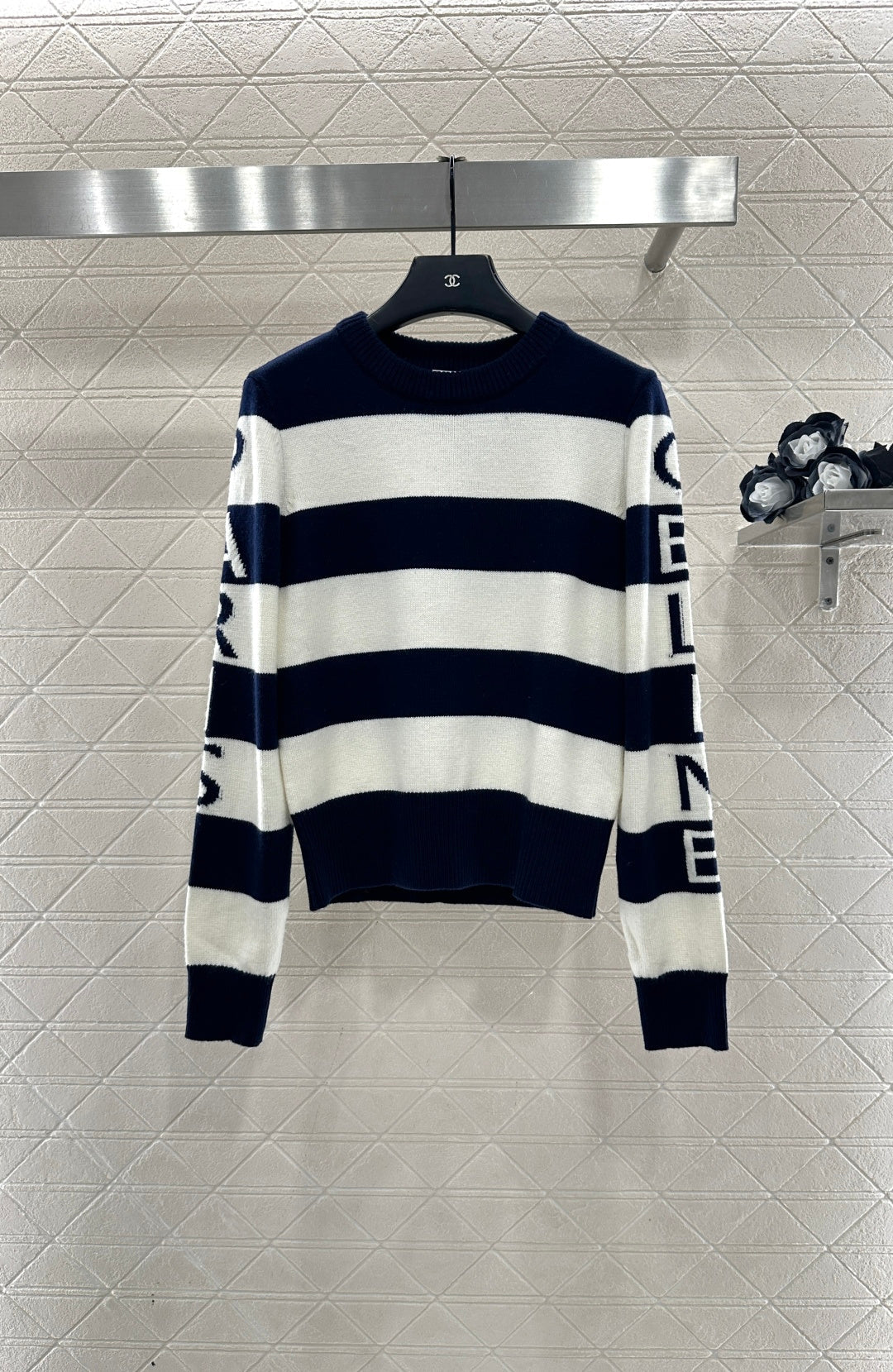 Striped Letter Knit Sweater