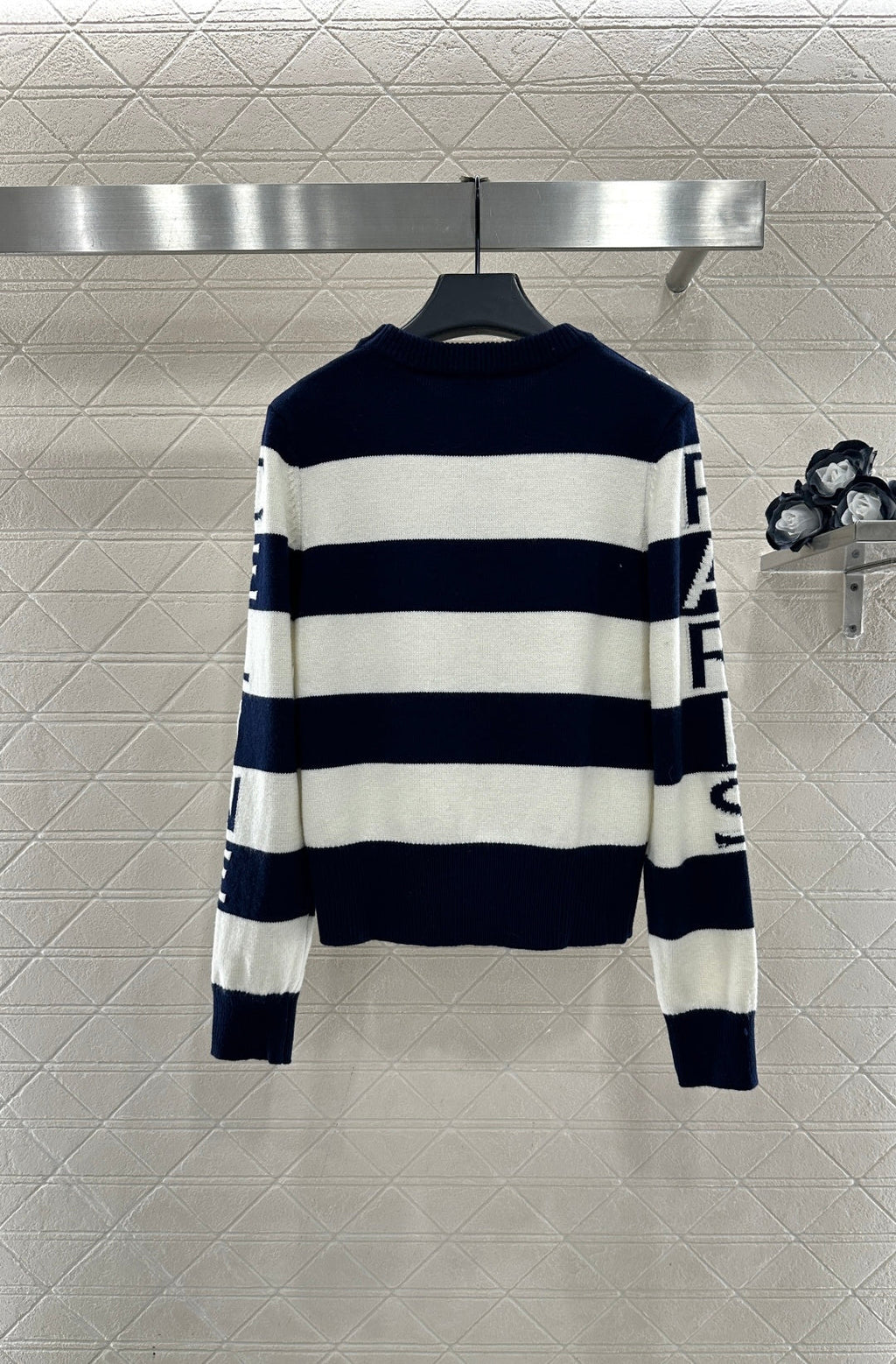 Striped Letter Knit Sweater