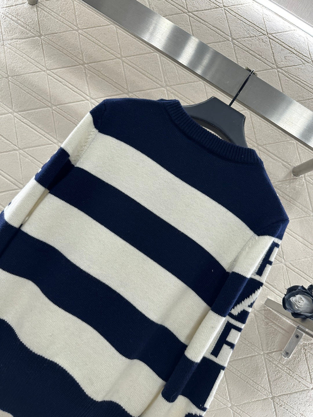 Striped Letter Knit Sweater