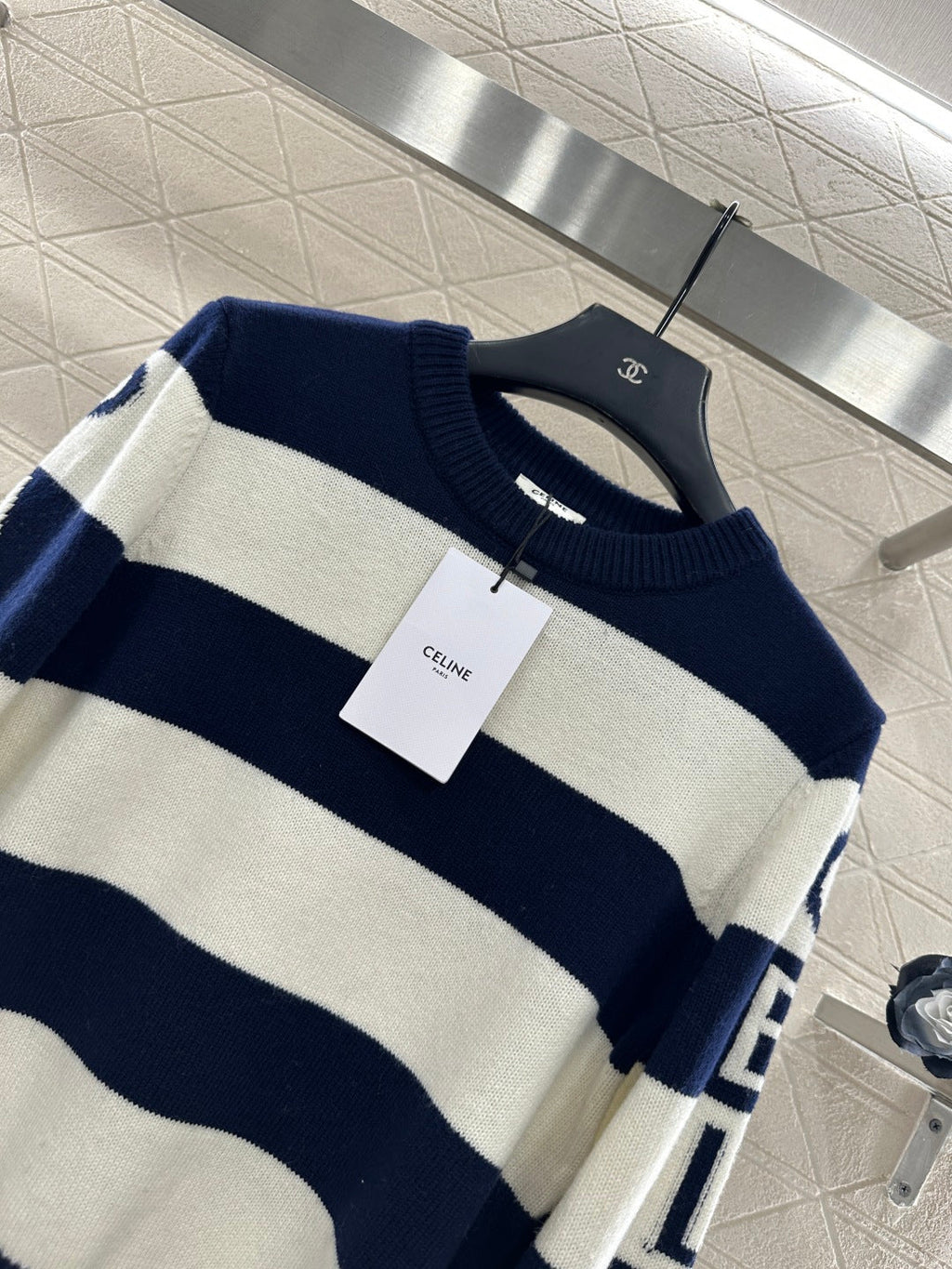 Striped Letter Knit Sweater