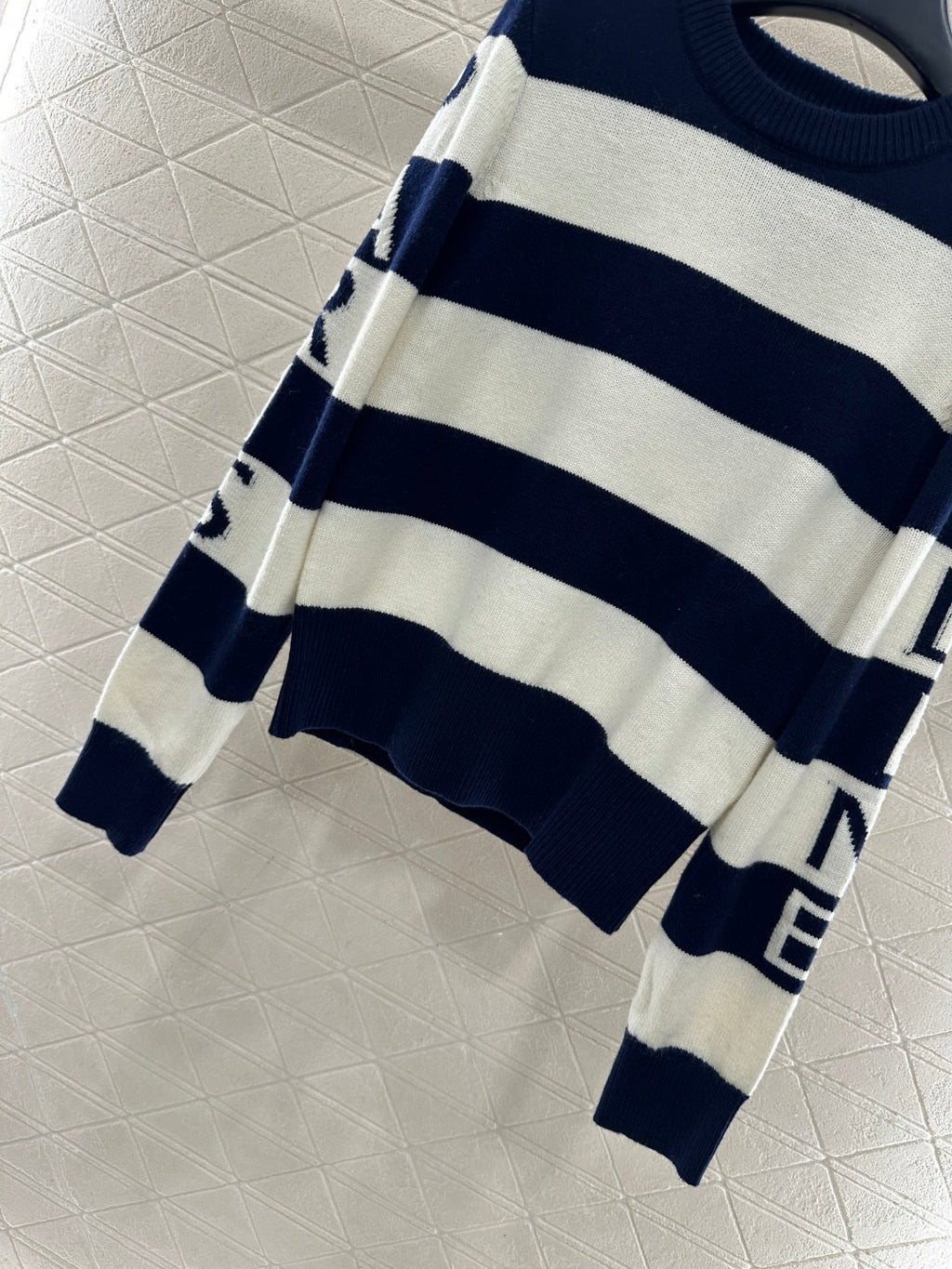 Striped Letter Knit Sweater