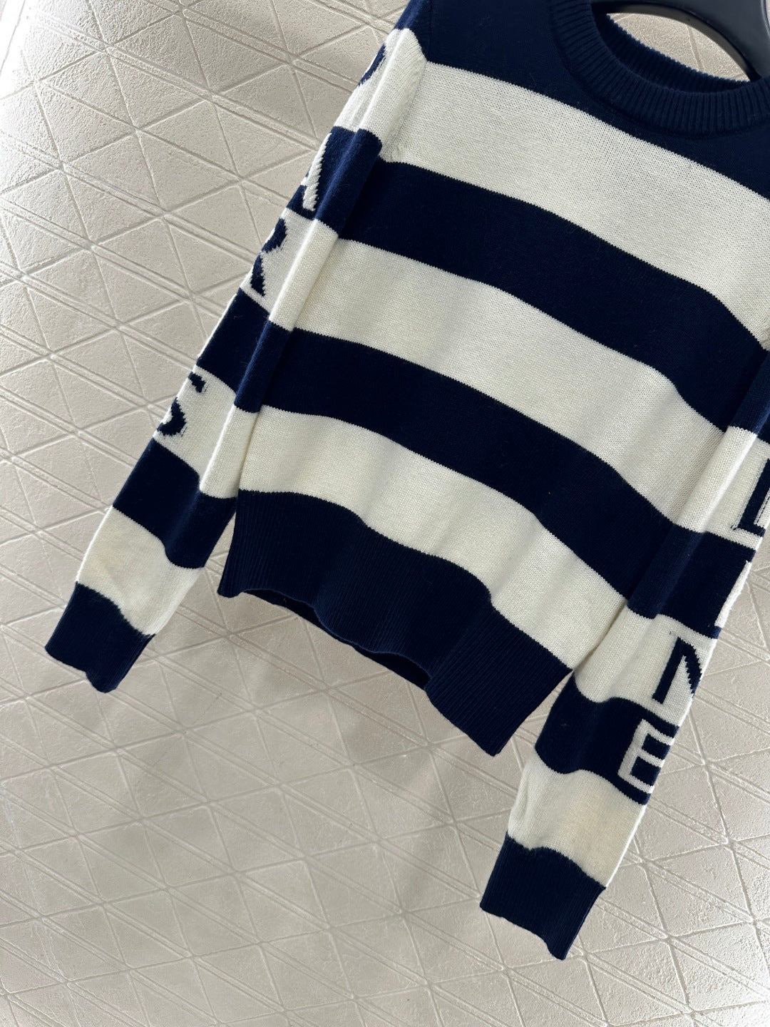Striped Letter Knit Sweater