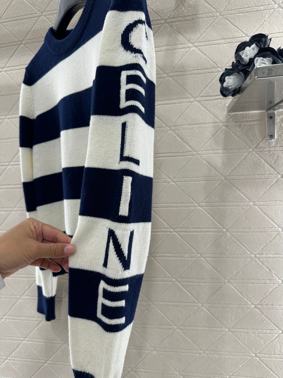 Striped Letter Knit Sweater