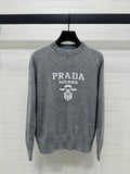 Letter jacquard pullover sweater