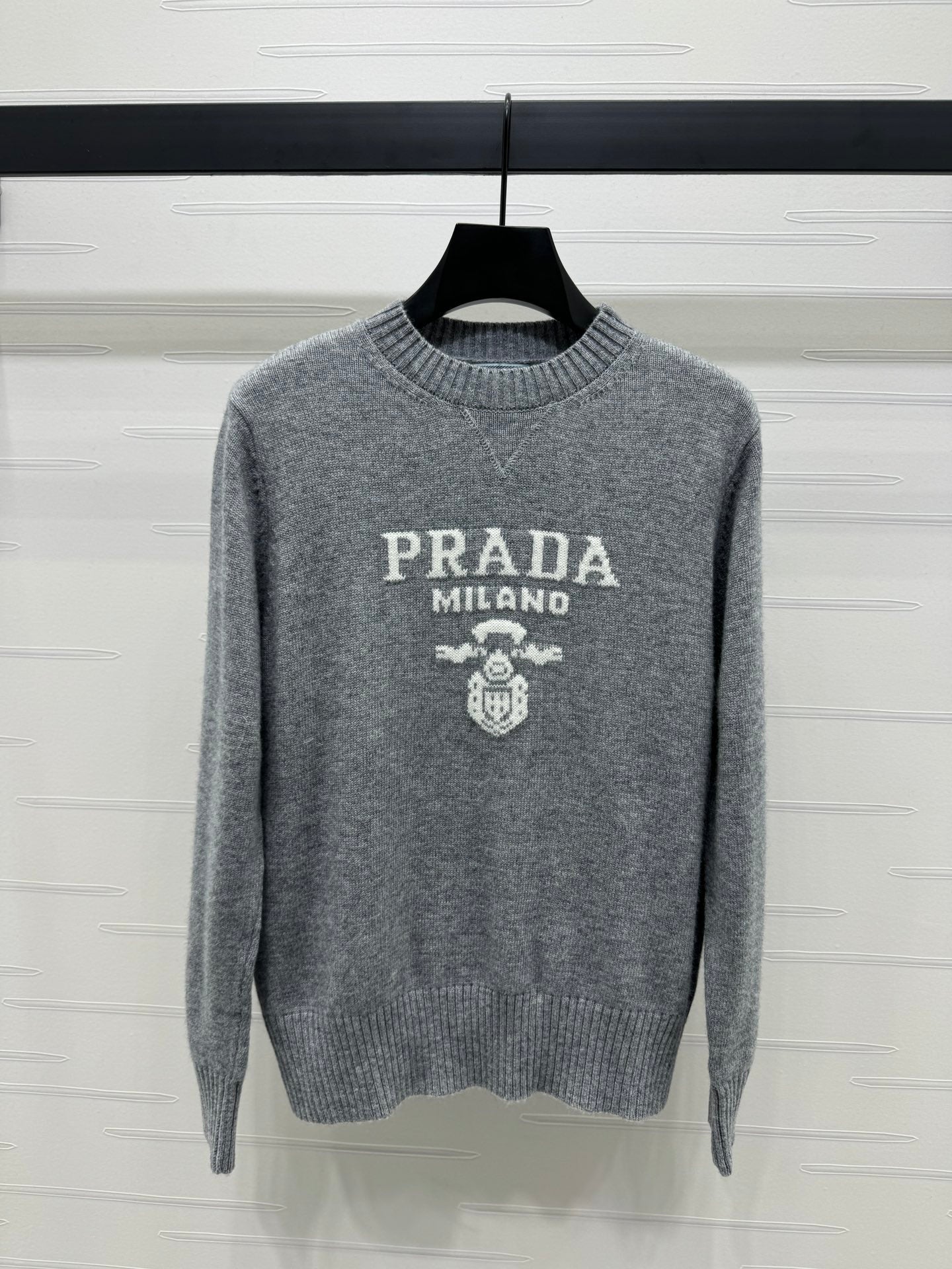 Letter jacquard pullover sweater