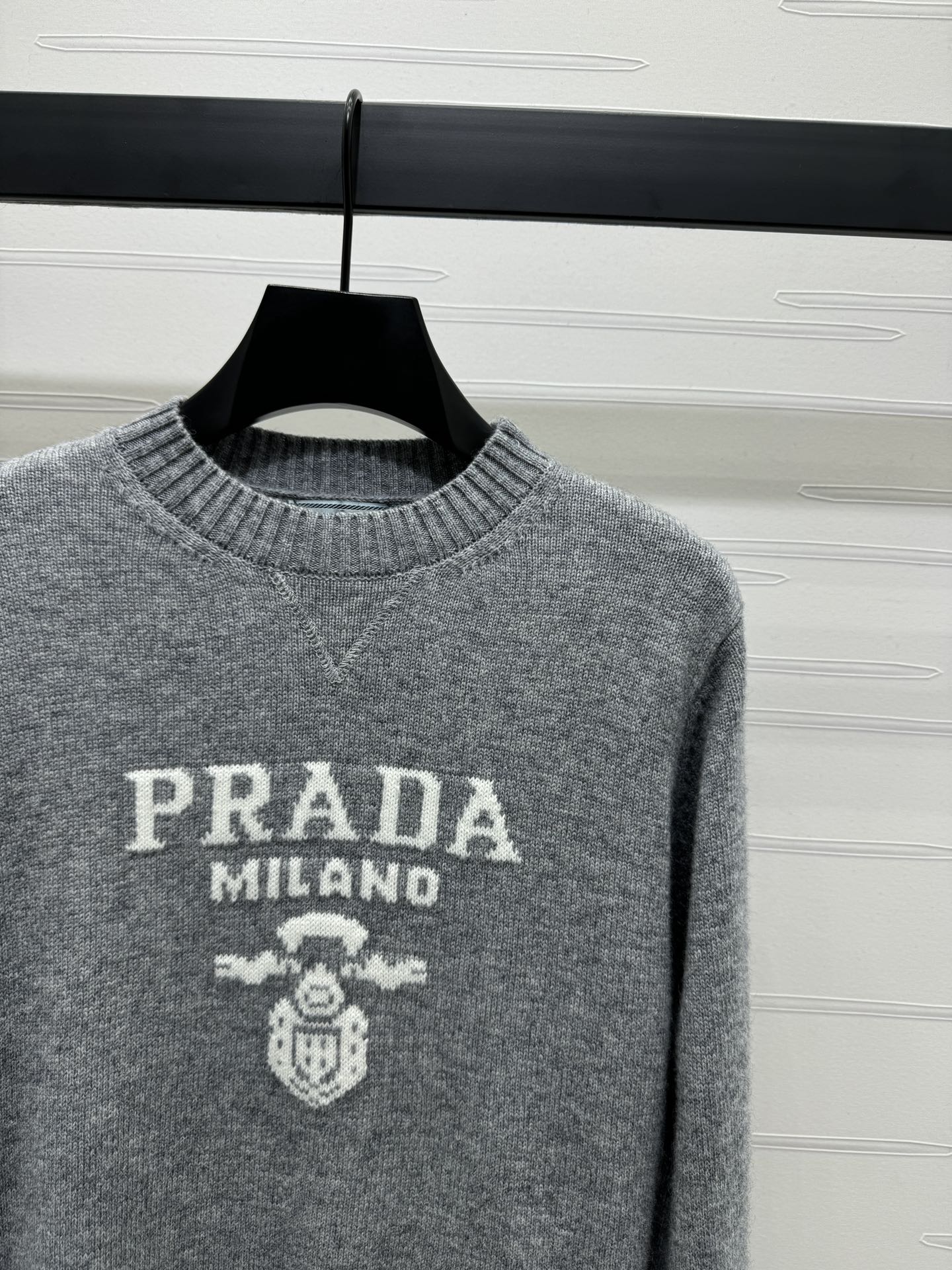 Letter jacquard pullover sweater