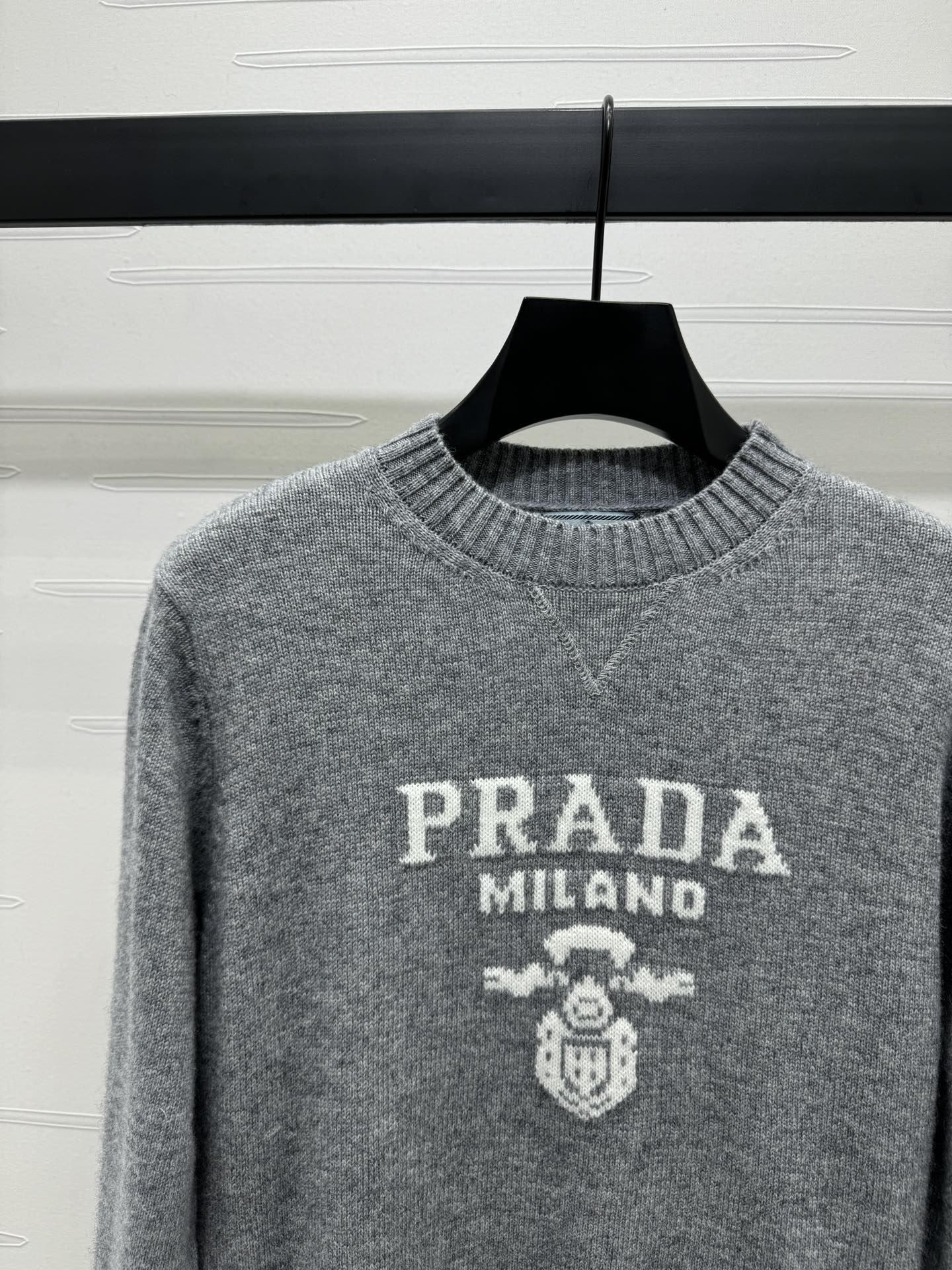 Letter jacquard pullover sweater